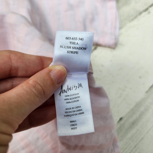Rails Thea Button Front Blouse Blush Shadow Stripe Pink Size Small - Picture 5 of 7